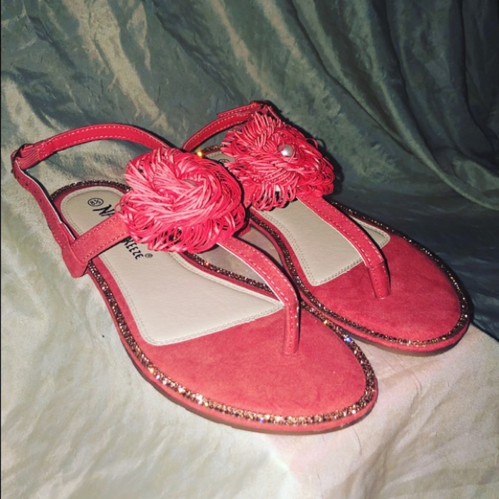 🌺Red Diamond Suede Sandals🌺 - Picture 4 of 4